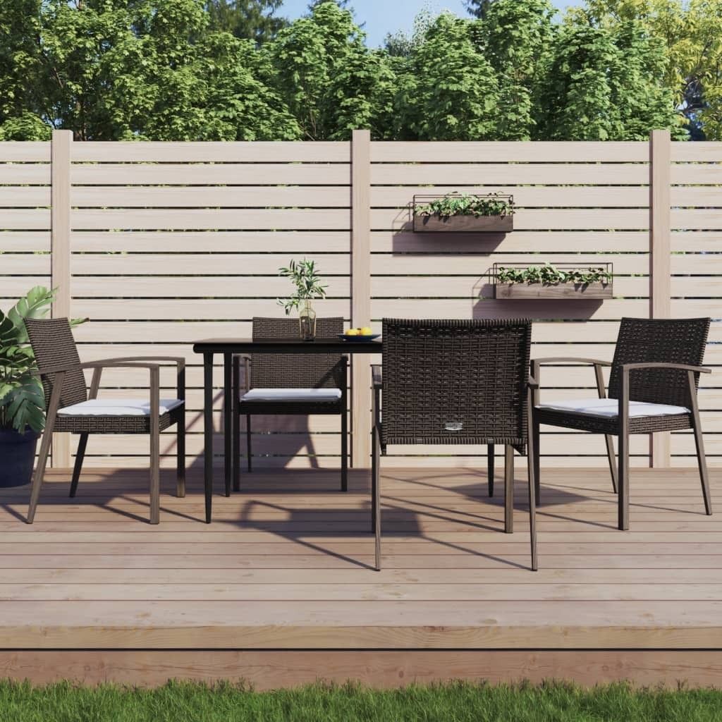 Maison Exclusive - Gartenstühle mit Kissen 4 Stk. Braun 56,5x57x83 cm Poly Rattan
