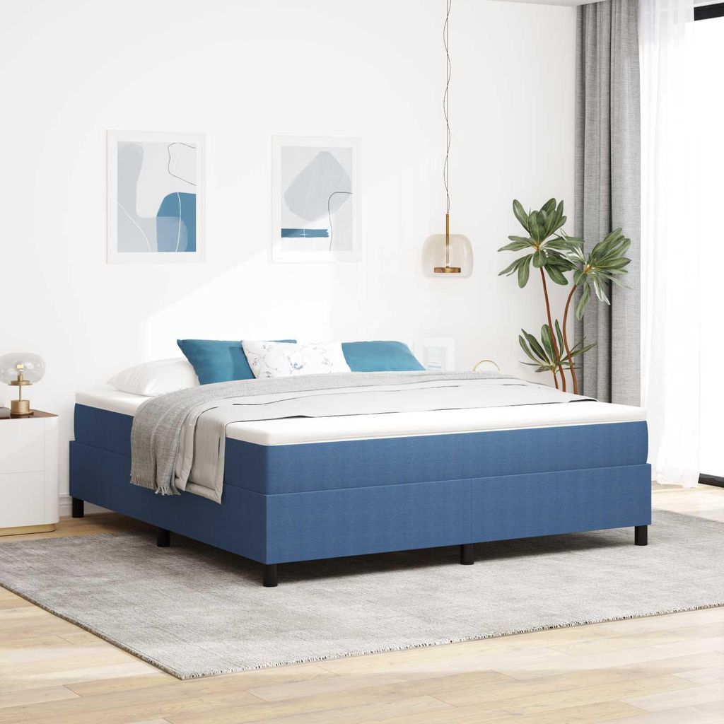 Maison Exclusive - Plattformbettgestell Blau 180 x 200 cm Cordstoff