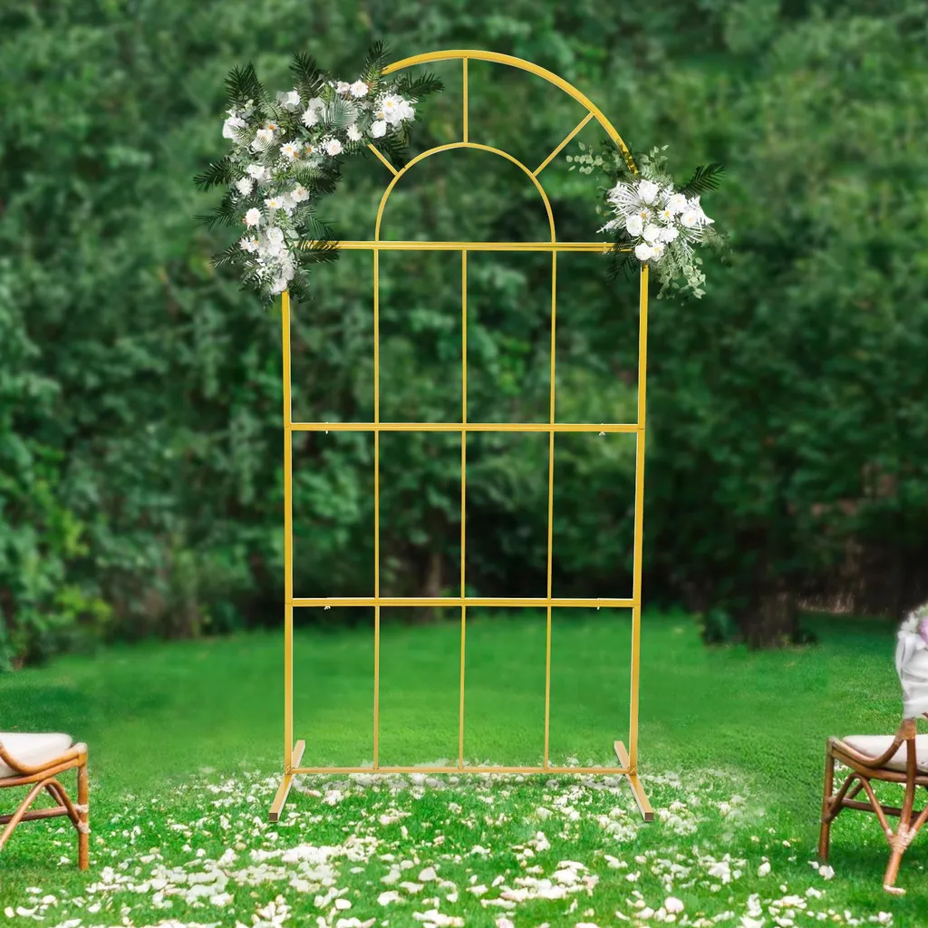 Arche de Mariage Dorée en Métal Robuste 1 x 2 m - Modèle Polyvalent - 4