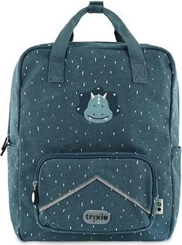 Trixie Zaino Grande Mr Triceratops Blu - Cotone Riciclato Idrorepellente