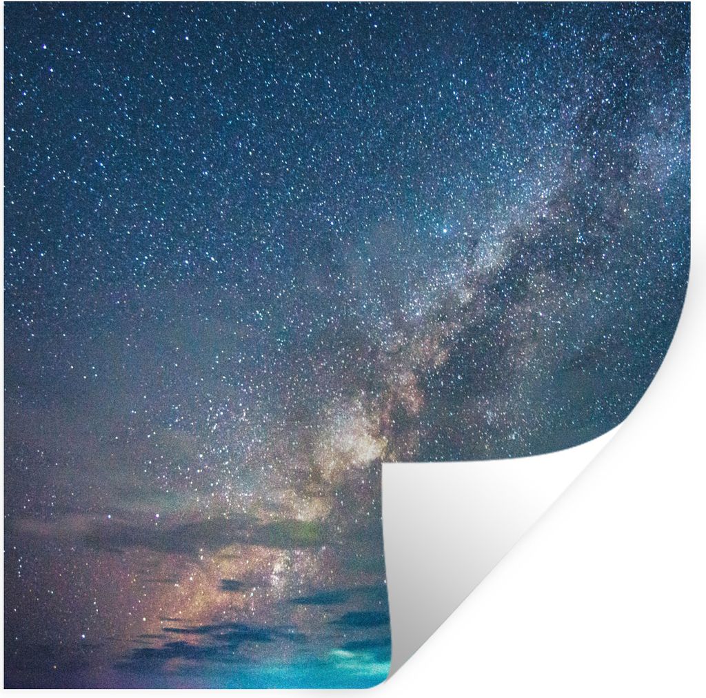 MuchoWow Wandtattoo Wandsticker Wandaufkleber Sterne - Sonnensystem - Türkis - Jungen - Mädchen - Kinder 50x50 cm Selbstklebend und Repositioni...