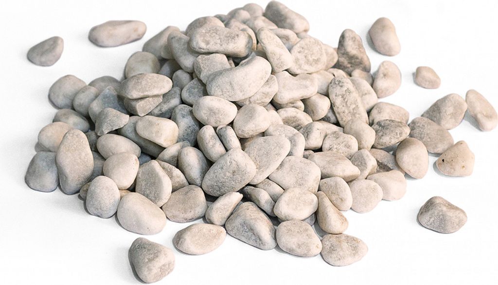 Profi Carrara rund 16-25mm 20kg - dekorativer Marmor Splitt aus Naturstein für langlebige Gestaltung