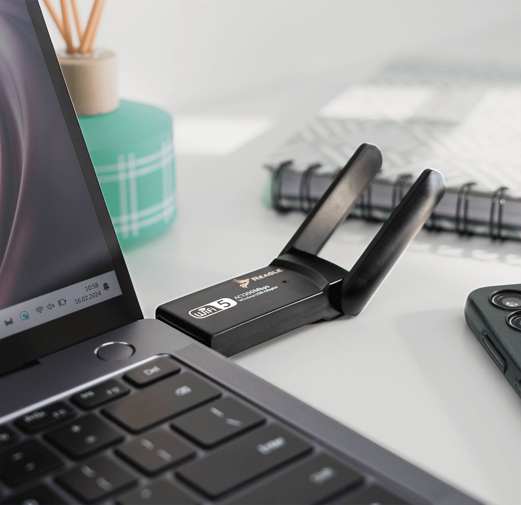 Externí síťový adaptér WI-FI USB 3.2 WiFi 1300Mbps 2,4GHz Obrázek produktu 4