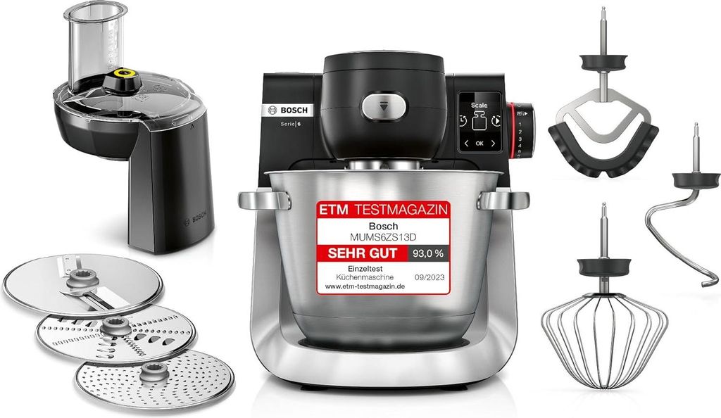 Bosch Küchenmaschine Serie 6 MUMS6ZS13D, NEU, Automatikprogramme, integr.1g Waage, 5,5l Schüssel, Durchlaufschnitzler, Scheiben,