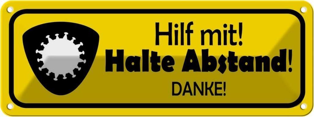 vianmo Blechschild 10x27 cm Hilf mit Halte Abstand Dekoration Spruch Zitat
