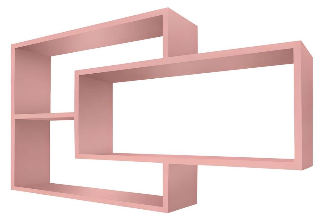 Wandregal Karo Schweberegal aus Holz Rosa Produktbild 