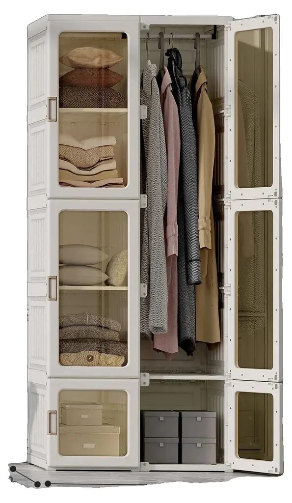 Armoire de rangement montage facile avec 10 compartiments grand volume