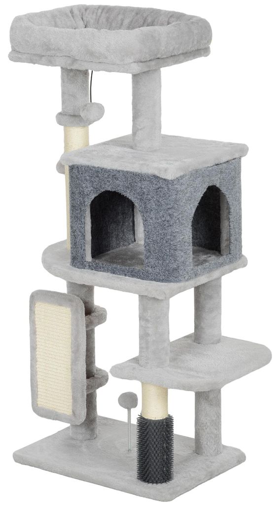 PawHut Kraboom, 104 cm, meerlaags kattenboom met kattenhol, Productafbeelding 