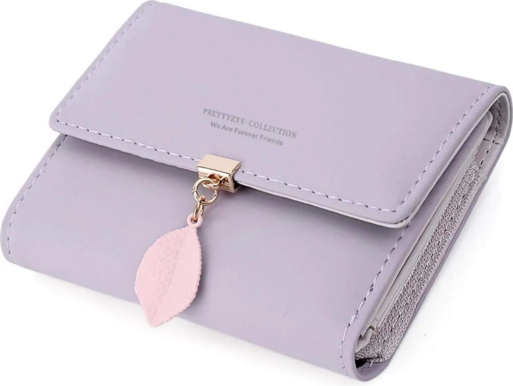 Mini porte-monnaie zippé ANYWN aspect cuir grainé avec finitions premium