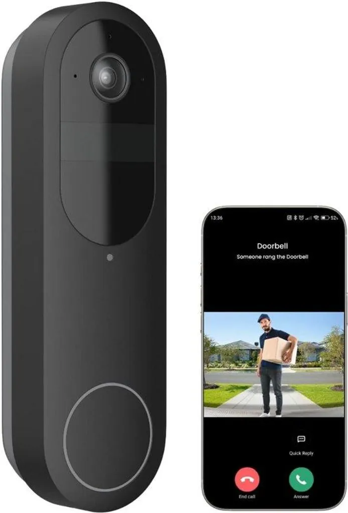 Sonnette vidéo Wi-Fi pour télétravail avec contrôle à distance via mobile