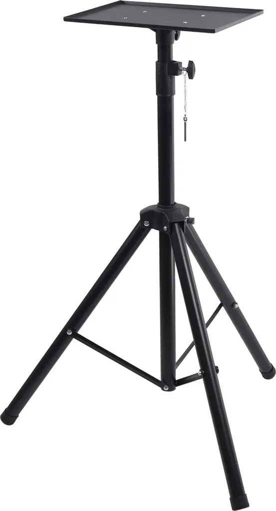 Support projecteur noir réglable avec base lestée - Stabilité maximale