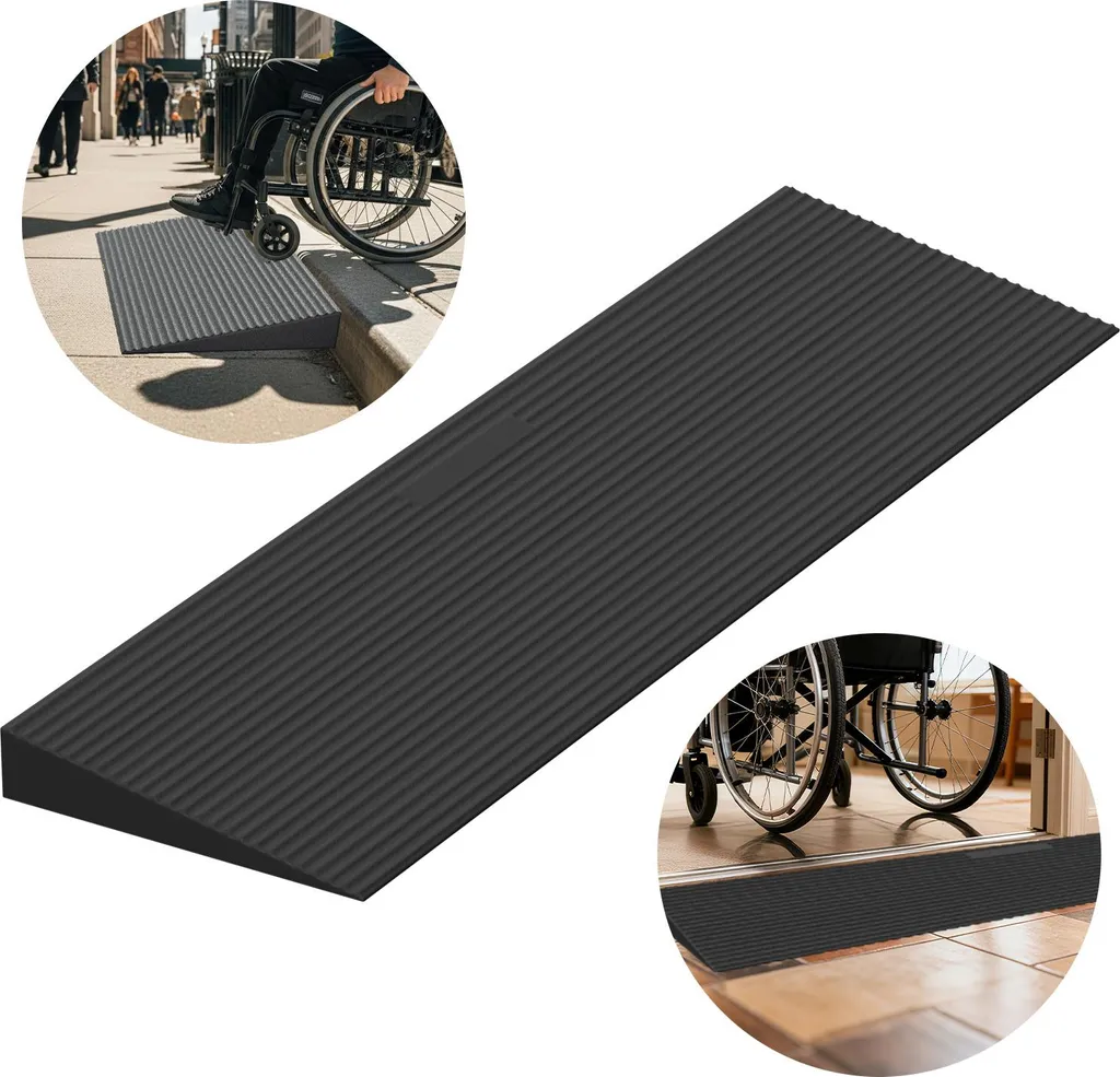 Rampa per Disabili Izrielar 90x20x4 cm | Gomma Alta Resistenza