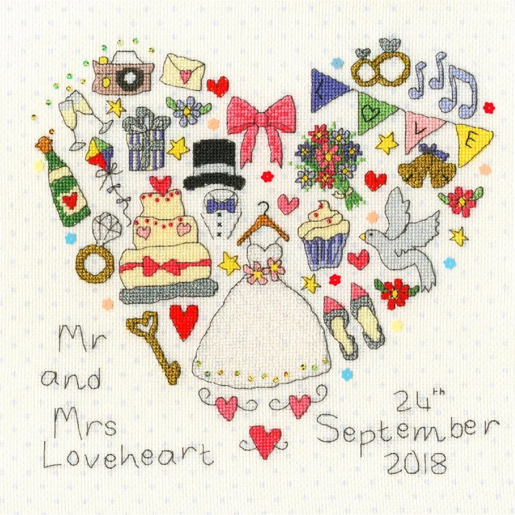 Bothy Threads The Big Day XWS11 Kit Ricamo Matrimonio Personalizzabile