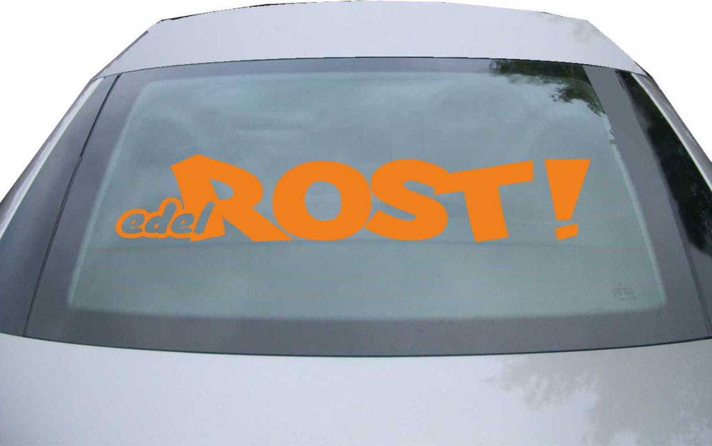 Indigos UG - Aufkleber Heckscheibe & Motorklappe DE7022 - orange - 600x110 mm - EdelRost - Auto Scheiben Fenster Heckklappe Tuning Racing JDM - Die...