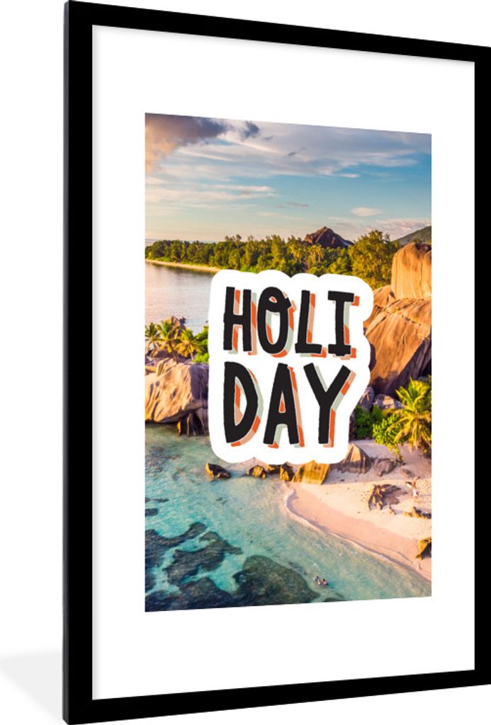 MuchoWow Gerahmtes Poster Sommer - Sprichwörter - Reisen 60x90 cm - Poster mit Schwarzem Bilderrahmen Wandposter Rahmen Foto Bilder - Dekoration...