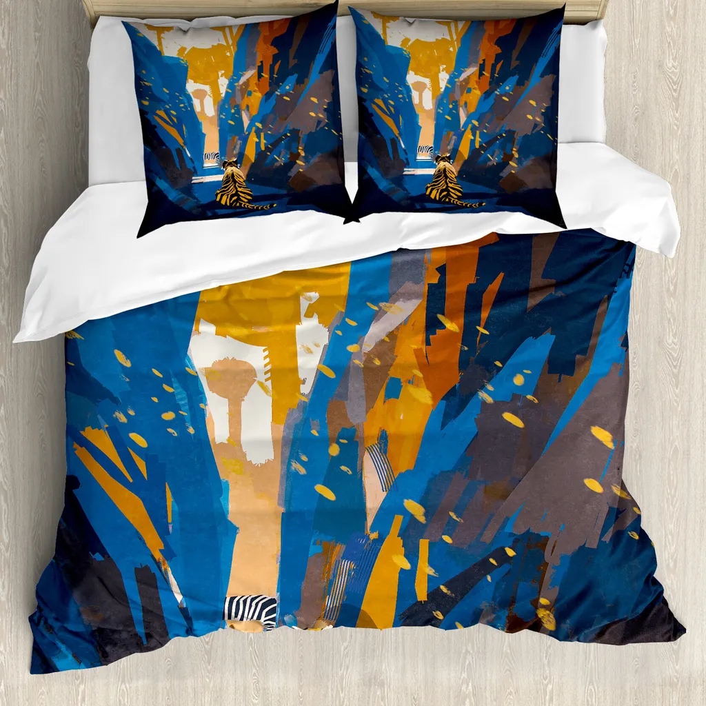 Copripiumino Tigre in Città ABAKUHAUS 155x220 - Design Moderno e Antiacaro