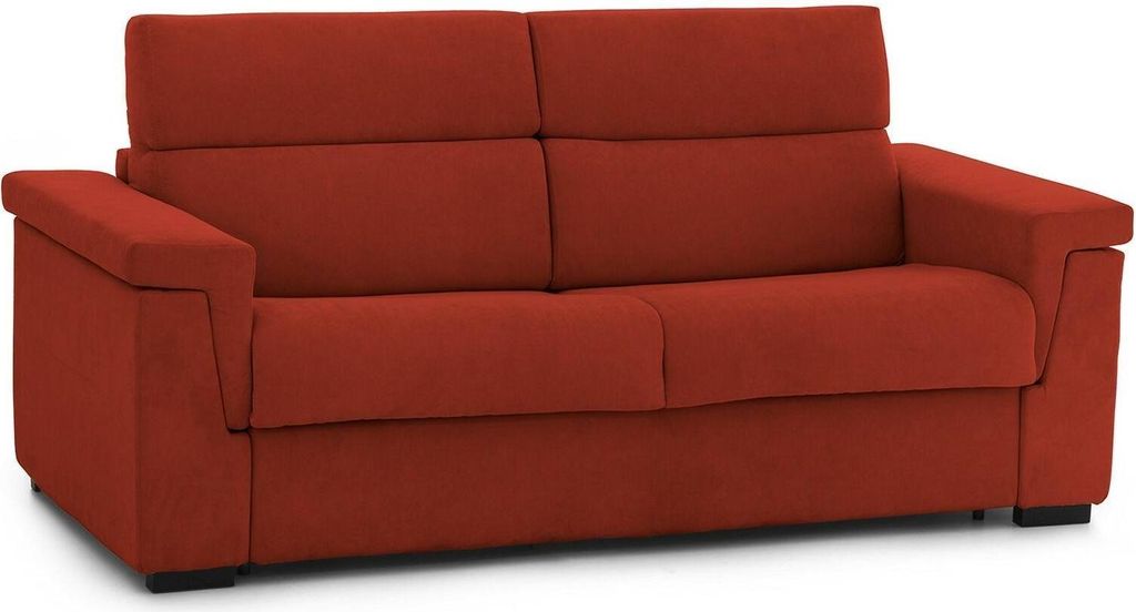 Benedetto - Schlafsofa 3-Sitzer, 225x95 cm Orange, Abziehbar Italy