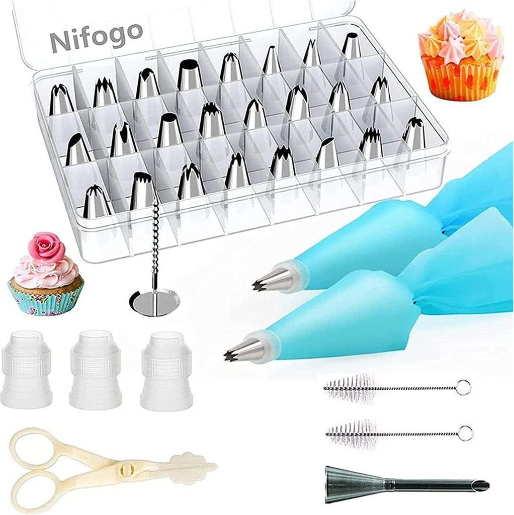 Set di sacchetti con beccucci in acciaio inossidabile da 34 Immagine del prodotto 