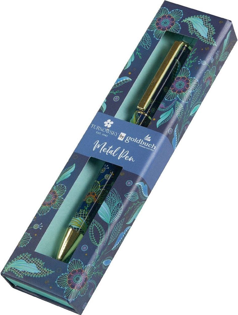 Goldbuch lieblingsSTIFT Nature's Melody Blue Florales Design Drehmechanik