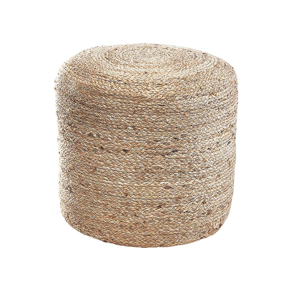 Kobolo Sitzpouf Pouf Bodenhocker - FLOW - aus Seegras mit Baumwollfüllung - Fußhocker Sitzsack Sitzkissen Hocker Bodenkissen Dekokissen rund Bag