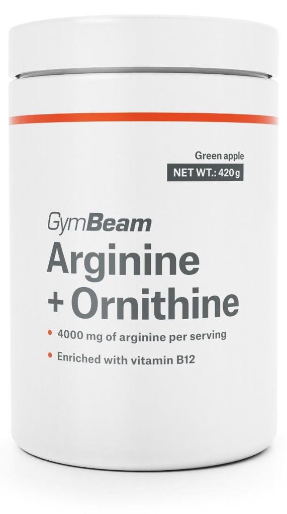 GymBeam - Arginin + Ornithin, 420 g, grüner Apfel