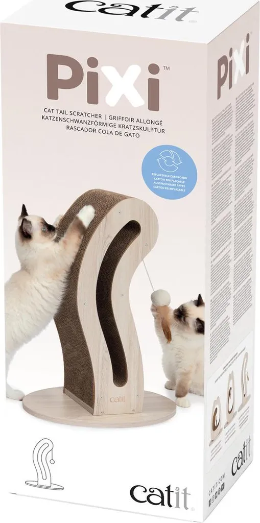 Catit Pixi Scratcher Queue de Chat - Griffoir robuste avec herbe à chat - 3