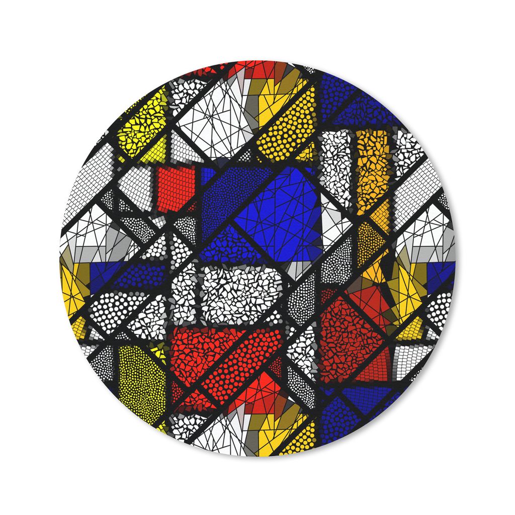 MuchoWow Mauspad Mousepad Mondrian - Glasmalerei - Alte Meister - Kunstwerk - Abstrakt - Malerei 20x20 cm - Mousepads - Maus Mat - Pad - Mausunte...