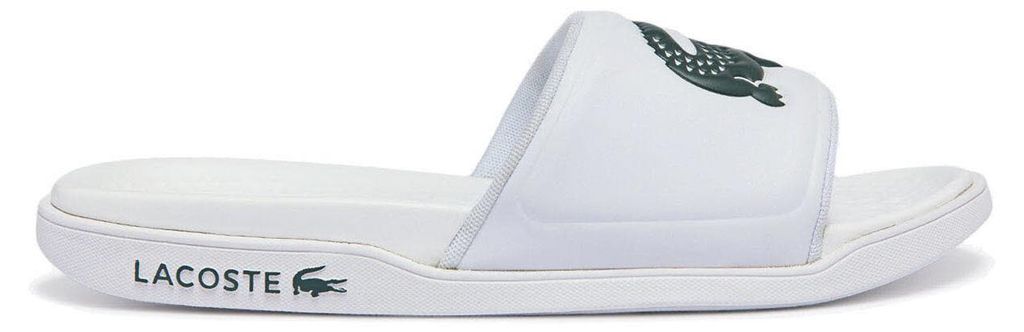 Lacoste Badelatschen Croco Dualiste Herren Weiß Dunkelgrün