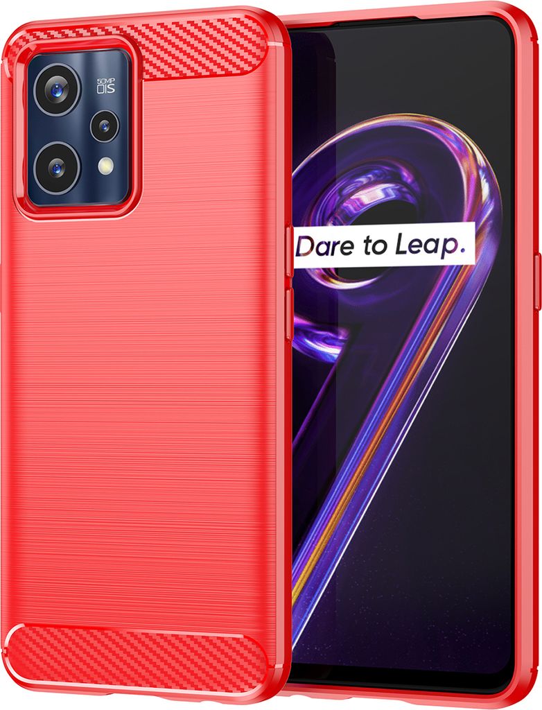 Realme 9 Hülle, Carbon-Faser TPU Silikon Stoßfest Produktbild 