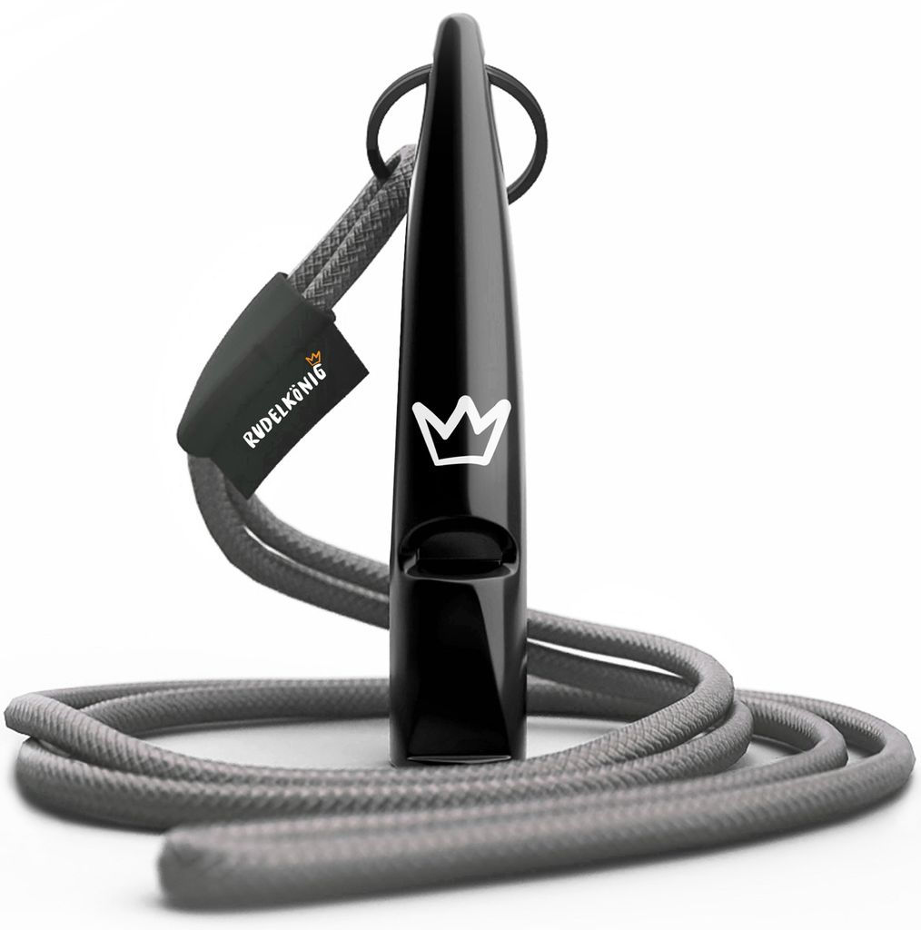 RUDELKÖNIG Hundepfeife Schwarz – Trainingspfeife für Hunde mit genormter Frequenz