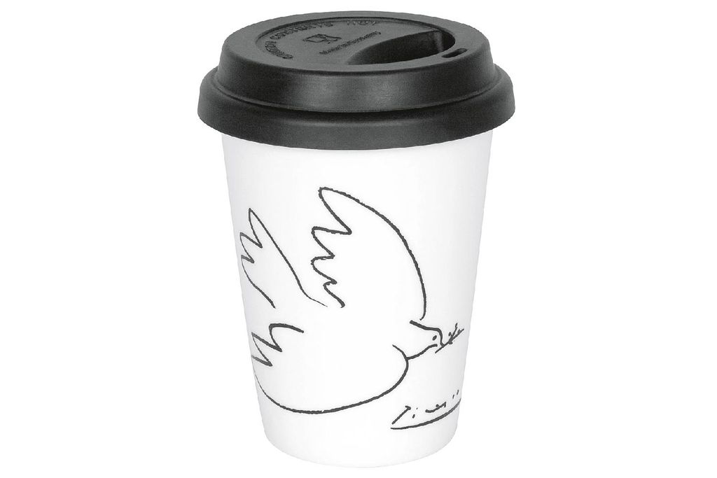 Könitz Picasso La Colombe Coffee To Go Mug mit Deckel, Becher, Kaffeebecher, Porzellan, 380 ml, 11 5 162 0210