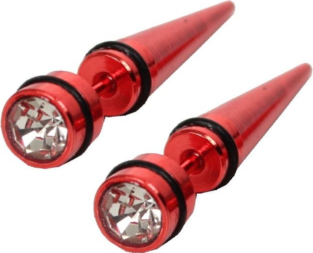 3D Ohrstecker Ohrringe in der Farbe Rot