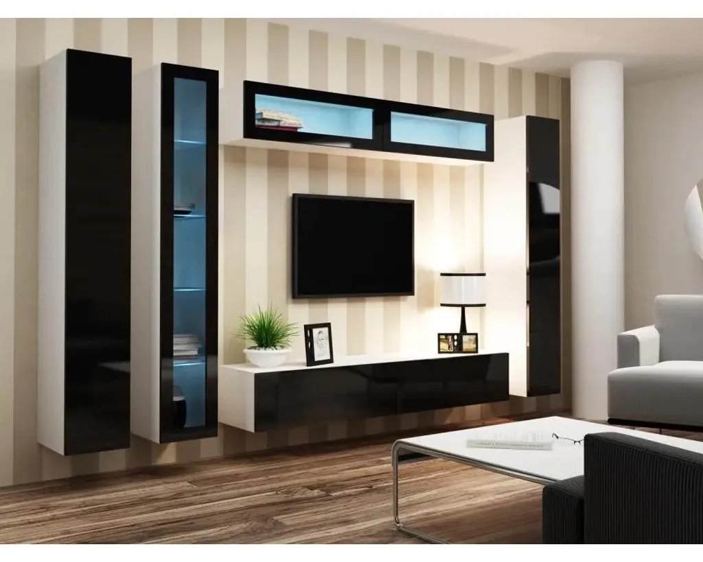 Vitrine Murale Blanche VIGO180 Solution de Rangement Verticale et Design - 10