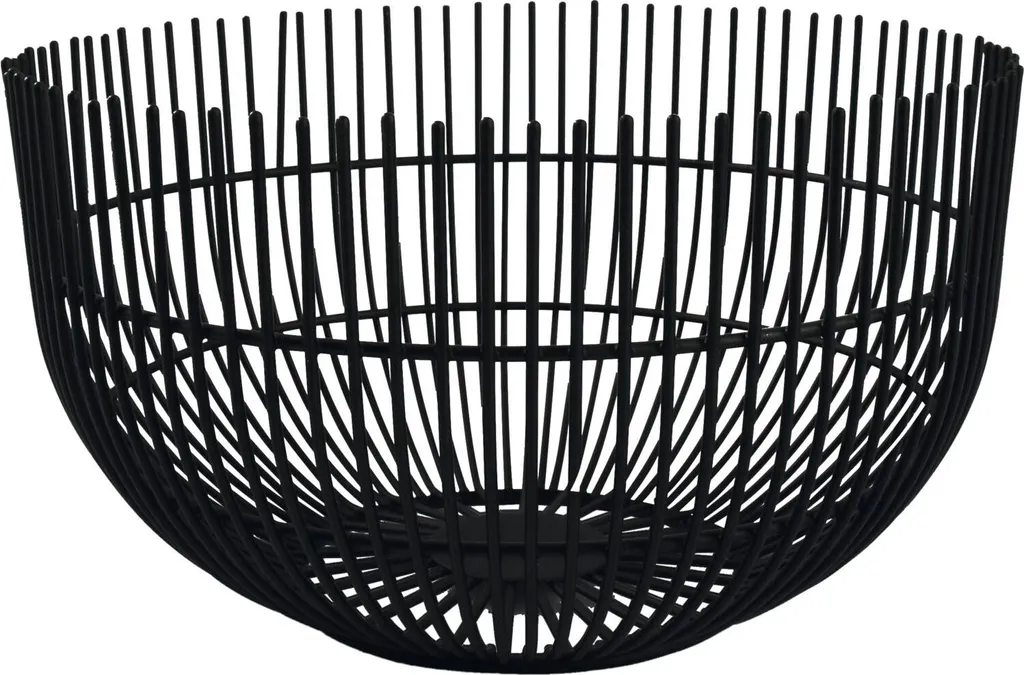 Corbeille à pain design en métal noir Iris 21 cm pour buffet chic