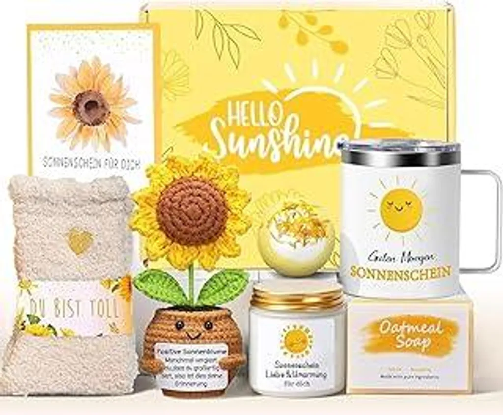 SUOPDH Set Regalo Girasole Donna: Compleanno, Natale e Idee Originali