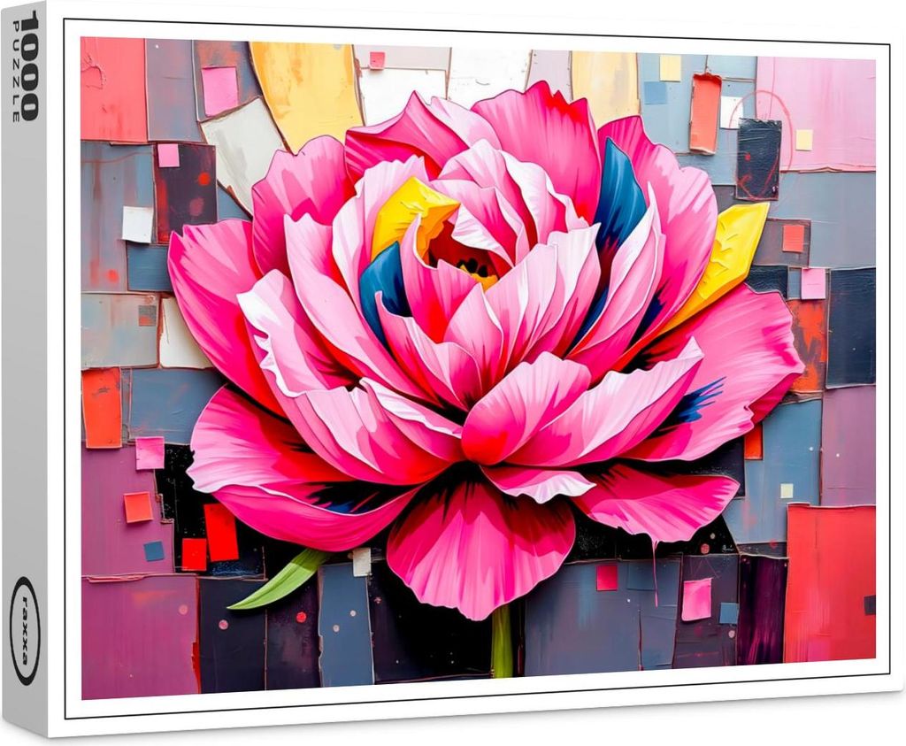 raxxa Premium-Puzzle "Delicate Peony in Modern Abstract Style", 1000 Teile