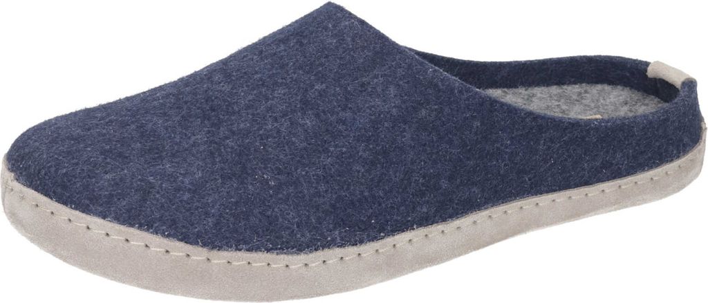 Manitu Herren Schuhe Hausschuhe Pantoffeln Filz 220001, Größe:42 EU, Farbe:Blau