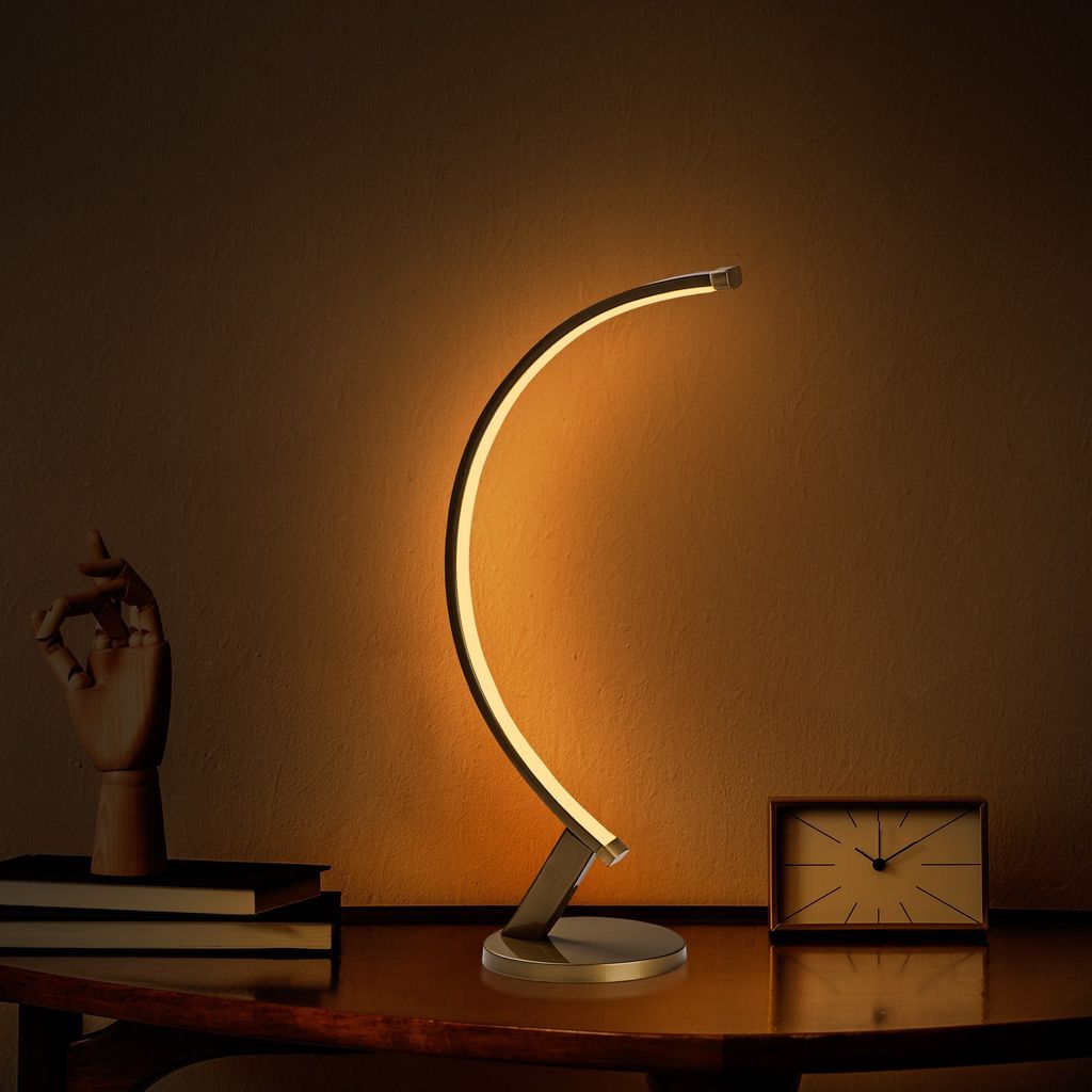 Opviq, Bevel - 13324, Tischlampe, METALLKÖRPER, Gold, 13 x 20 x 47 cm