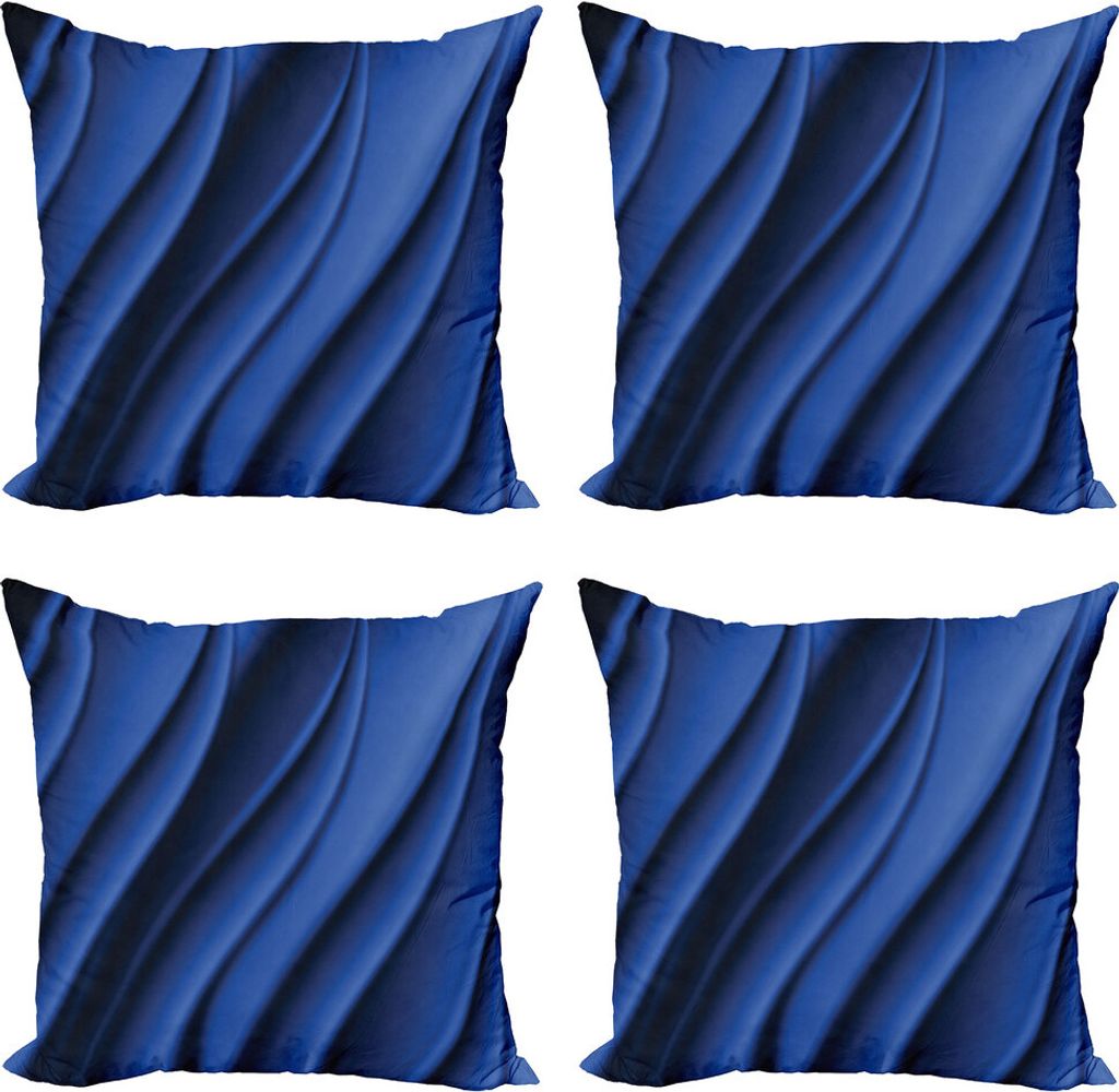 ABAKUHAUS Navy blau Kissenbezug Set (4 Stück), Digital-Ozean-Wellen, Moderner Doppelseitiger Digitaldruck, 45 cm x 45 cm, Dunkelblau
