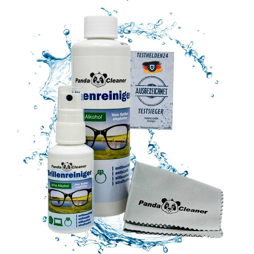 PandaCleaner Brillenreiniger - 50ml Spray + 250ml Produktbild 