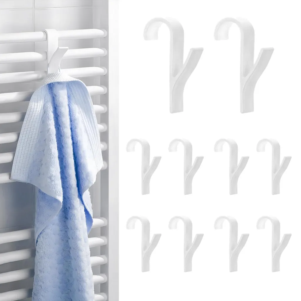 Accroche Serviette pour Radiateur Tubulaire : Lot de 10 Crochets ABS
