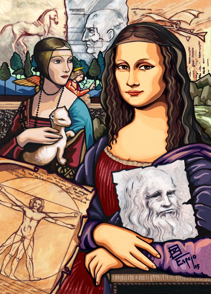 3 D Ansichtskarte Juan Carlos Espejo: da Vinci, Postkarte Wackelkarte Hologrammkarte Gemälde Kunst