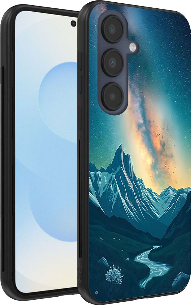 Smartphonica Telefon Fall geeignet für Samsung Galaxy S25 mit Sternenhimmel Impressum - TPU Backcover Fall mit Raum und Milkyway Design