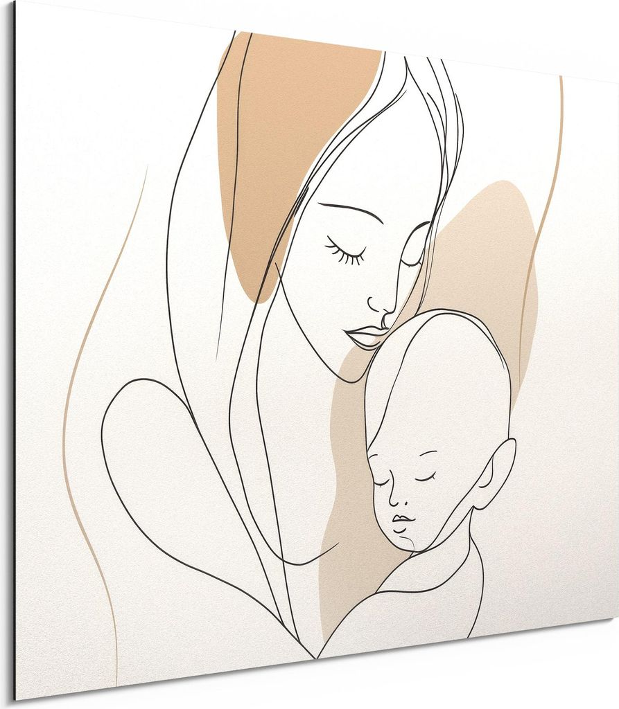 DEQORI Alu-Dibond Bild Weiß 40x30 cm 'In Liebe gezeichnet' Wandbild Metall dünn Design