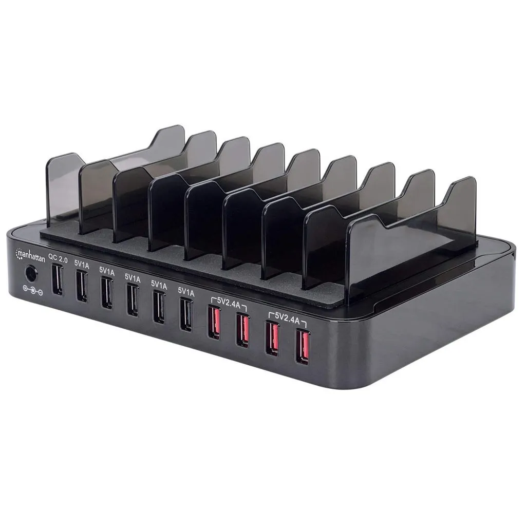 Chargeur secteur USB multiple 10 ports Manhattan 180009 pour tablettes