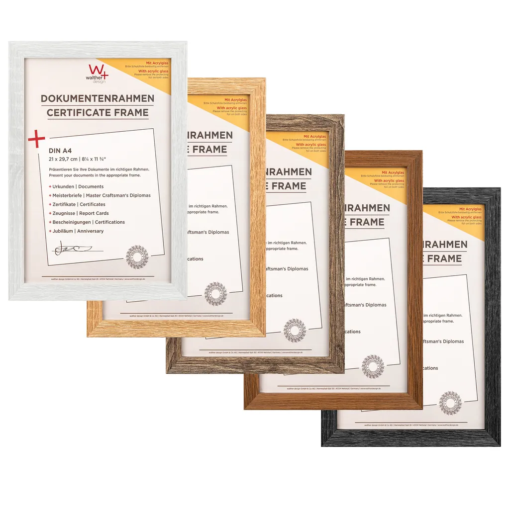 Walther cornice in legno Fiorito 40x60 cm noce vetro acrilico - 6