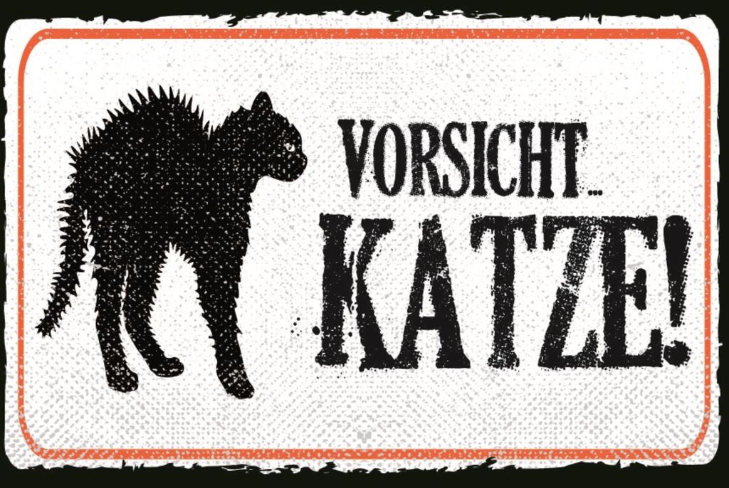 vianmo Holzschild 20x30 cm Vorsicht Katze