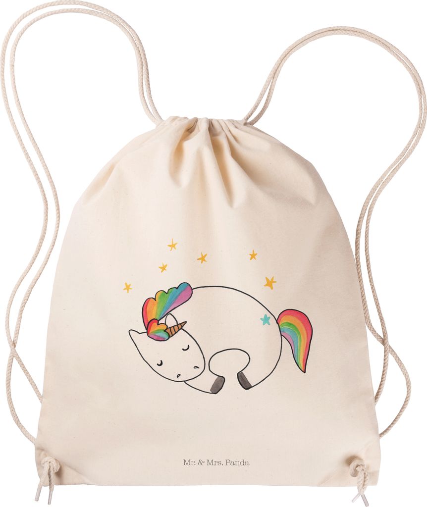 Mr. & Mrs. Panda Jutebeutel Einhorn Nacht - Transparent - Geschenk, Freundin, turnbeutel baumwolle, Menschen, Kleiner Rucksack, Unicorn, Beutel, Ei...