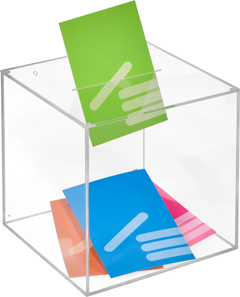 Boîte transparente PMMA 20x20cm Zeigis - Idéal tirage au sort