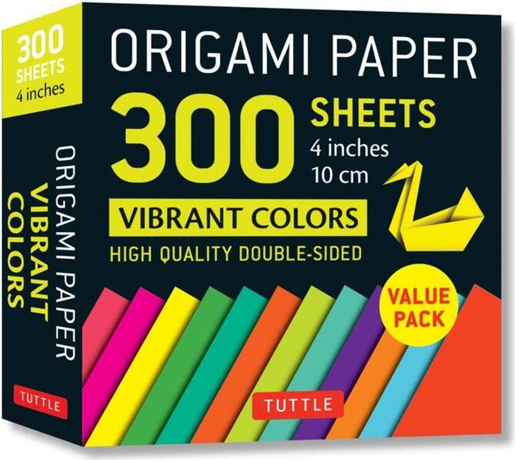 Origami Paper 300 Sheets Vibrant Colors 4 (10 CM)